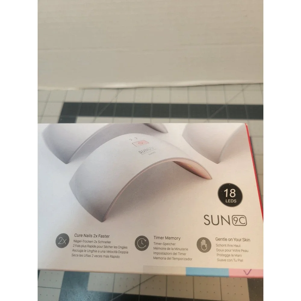 SUNUV SUN9C UV/LED Nail Lamp 24W 18 LEDs Timer Memory White w/Adapter